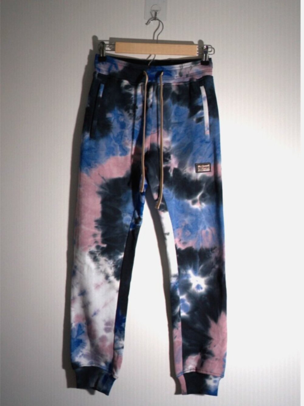 Well Known Studios The Houston Tie Dye Jogger Sweatpants Pink Blue Black Sz S